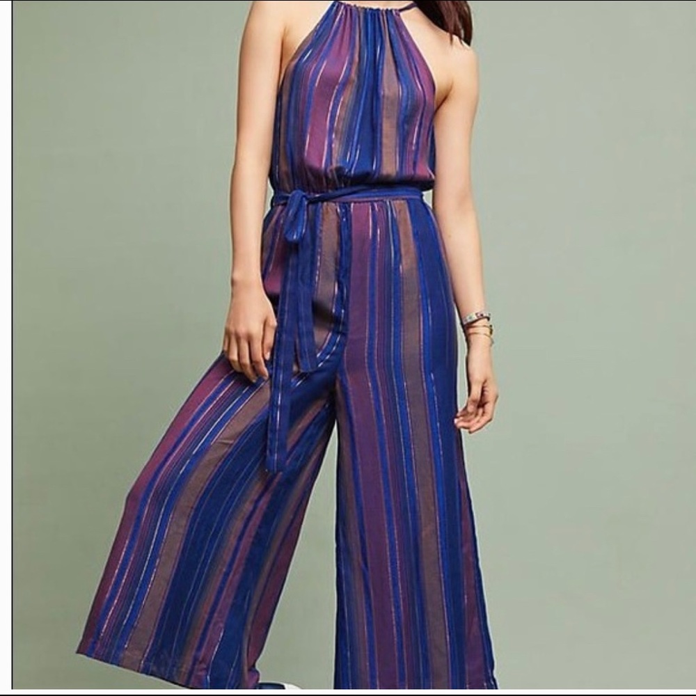 Cleobella halter tie high neck crop jumpsuit